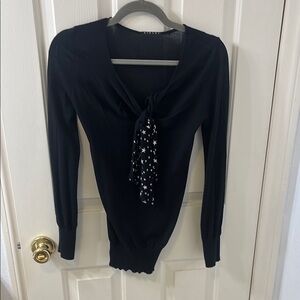 Sisley Sheer black light Women's sweater with star tie